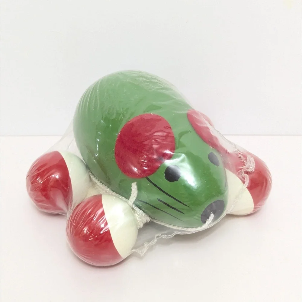 Vintage Vilac Mouse Pull Along Wooden Toy Green Made in France Sealed NEW